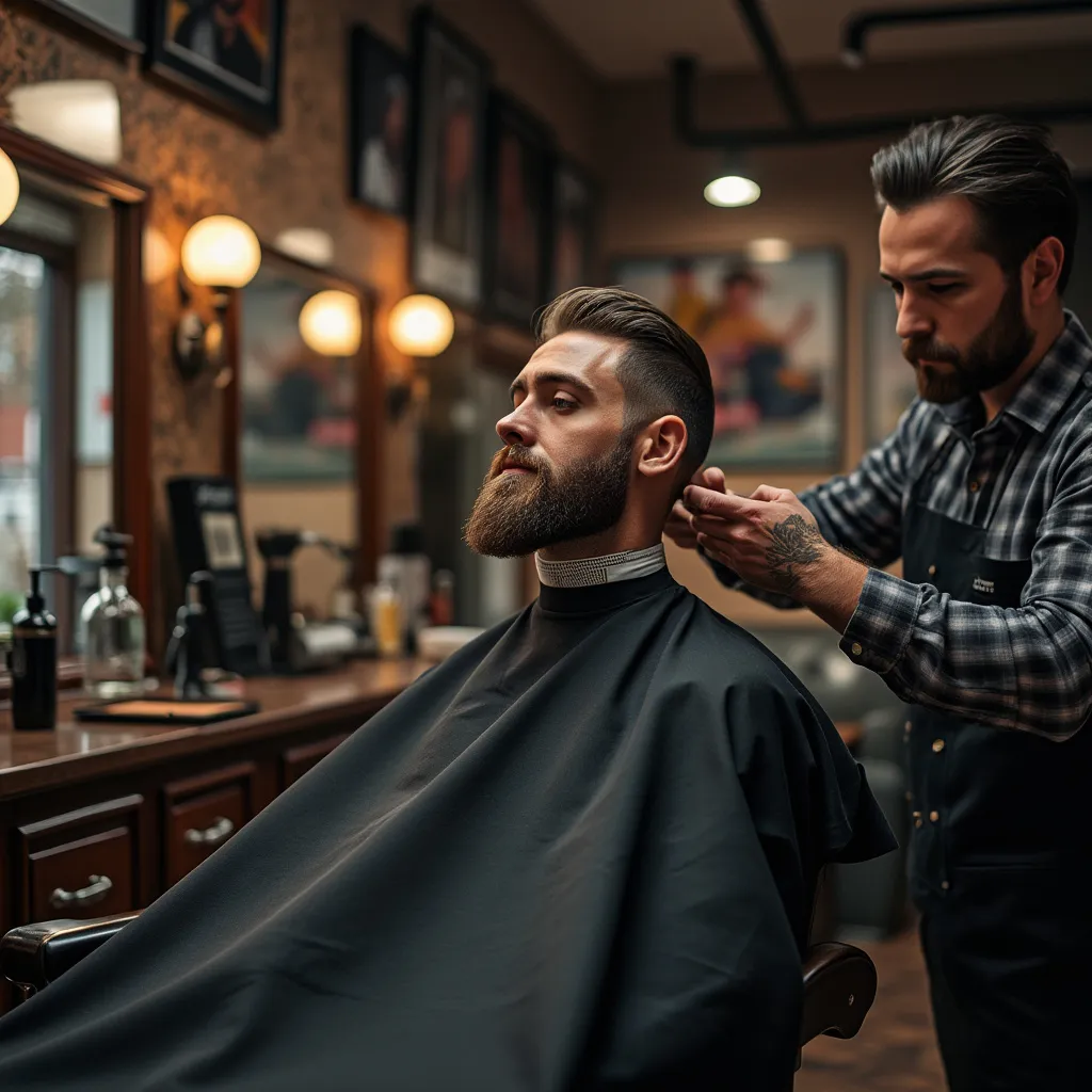 Interior de la barbería